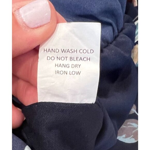 Sienna Sky Navy Floral Wrap Jumpsuit Wide Leg Short Sleeve Lightweight Sz Small - Picture 7 of 8